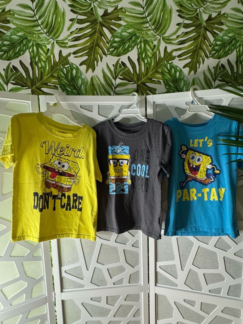 SpongeBob Squarepants Boys' Graphic Tee Trio — Yellow, Charcoal, Teal